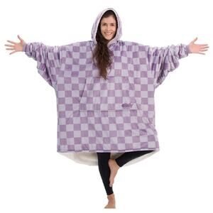 The comfy purple checkered sherpa